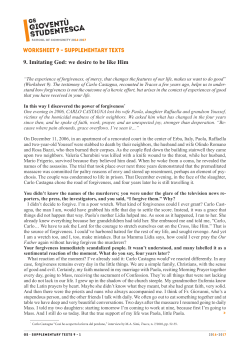 9. Imitating God: we desire to be like Him WORKSHEET 9