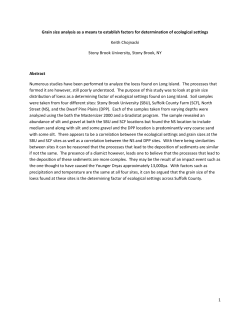 1 Grain size analysis as a means to establish factors for