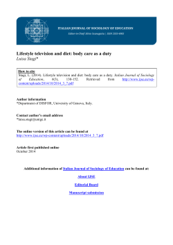 Lifestyle television and diet: body care as a duty