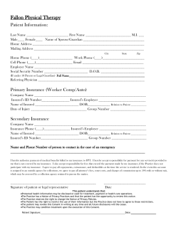 New Patient Packet - Fallon Physical Therapy