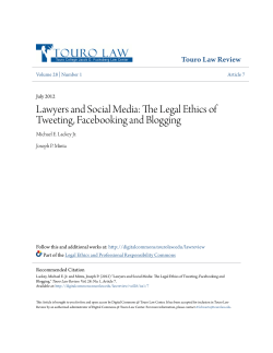 Lawyers and Social Media: The Legal Ethics of Tweeting