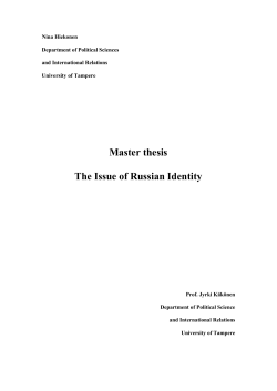 Master thesis The Issue of Russian Identity