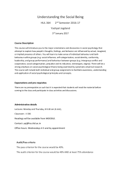 HUL 364: Understanding the Social Being