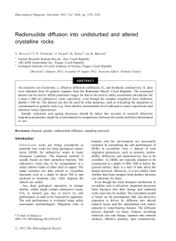 Radionuclide diffusion into undisturbed and altered crystalline rocks