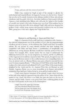 IV Responses to and Rewritings of Aeneas and Dido: Ovid
