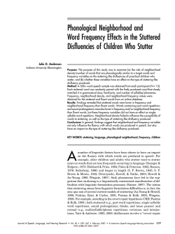 Phonological Neighborhood and Word Frequency Effects in the