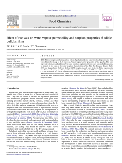 Effect of rice wax on water vapour permeability and
