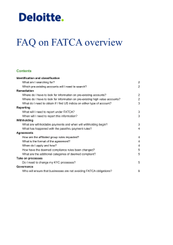 FAQ on FATCA overview
