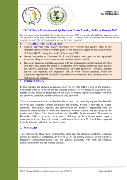 Monthly Bulletin: October 2015