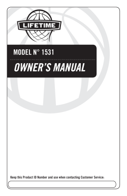 owner`s manual - Lifetime Products
