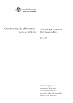 On Efficiency and effectiveness: some definitions