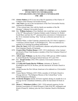 a chronology of african-american - Meadville Lombard Theological