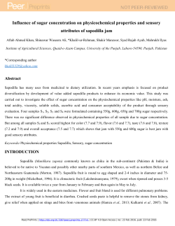 Influence of sugar concentration on physicochemical