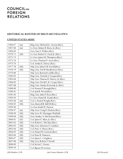 HISTORICAL ROSTER OF MILITARY FELLOWS