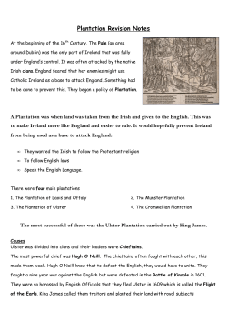 Plantation Revision Notes