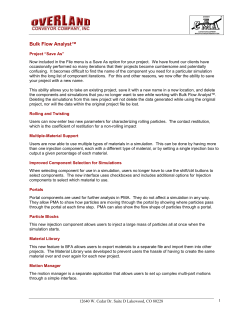 Bulk Flow Analyst - Applied DEM, Inc.