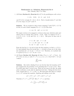 Mathematics 1c: Solutions, Homework Set 6