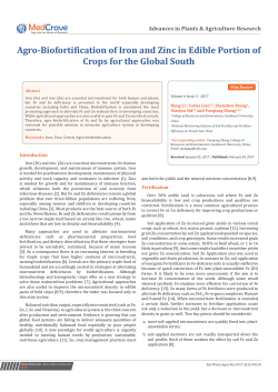 Agro-Biofortification of Iron and Zinc in Edible Portion of Crops for