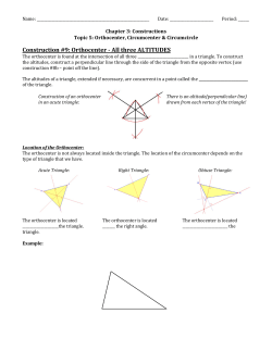 Construction #9: Orthocenter - All three ALTITUDES