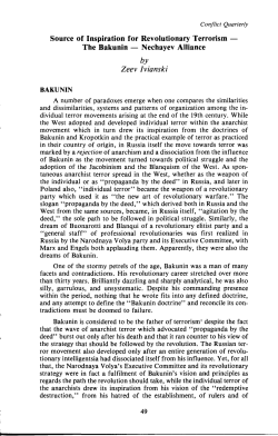 Source of Inspiration for Revolutionary Terrorism &mdash; The Bakunin