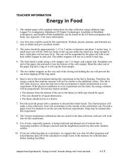 Energy in Food