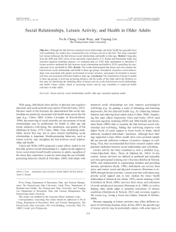 Social Relationships, Leisure Activity, and Health in Older Adults