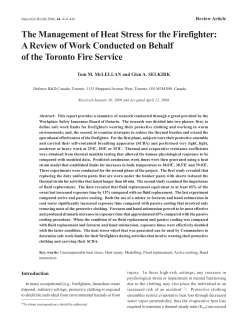 The Management of Heat Stress for the Firefighter: A Review of