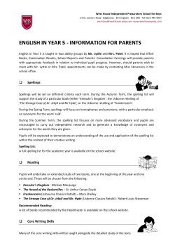 english in year 5 - information for parents