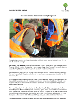 IMMEDIATE PRESS RELEASE New trees revitalise