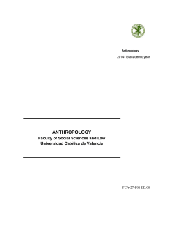 anthropology - Universidad Cat&oacute;lica de Valencia