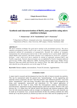 Synthesis and characterization of BaSO4 nano particles