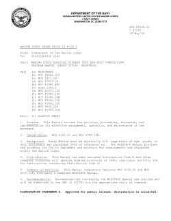 MCO P6100.12 MARINE CORPS PHYSICAL FITNESS TEST AND