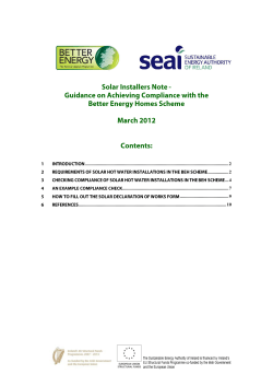 Solar Installers Note - Guidance on Achieving Compliance