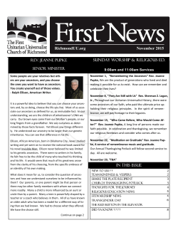 November 2015 - First Unitarian Universalist Church of Richmond