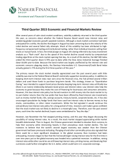 Third Quarter 2015 Economic and Financial Markets Review