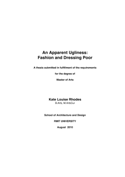 An Apparent Ugliness: Fashion and Dressing Poor