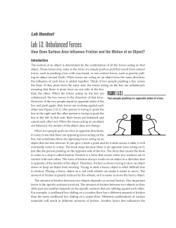 Lab Handout Lab 12. Unbalanced Forces