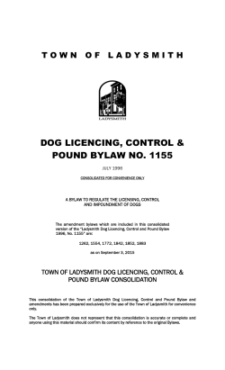 1155 Dog Licencing, Control and Pound Consol.