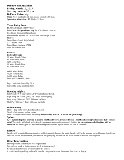 DePauw HSR Qualifier Friday, March 10, 2017 Starting time – 6:30