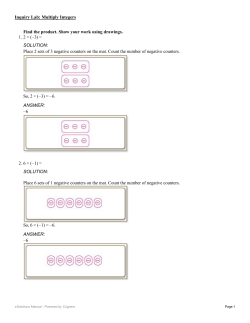 Find the product. Show your work using drawings. 1. 2 &times; (&ndash;3
