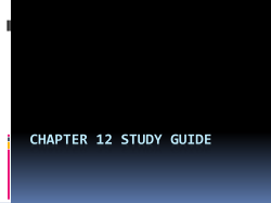 Chapter 12 Study Guide