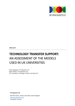 technology transfer support: an assessment of the