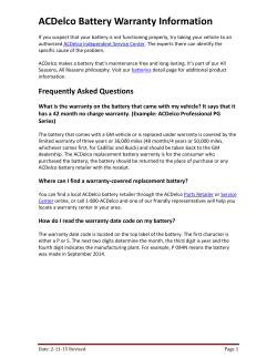 ACDelco Battery Warranty Information