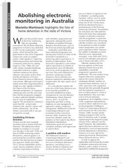 Abolishing electronic monitoring in Australia Marietta Martinovic