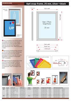 Technical Guide 232 I 233 I Opti Snap-Frame 25 mm - DSE