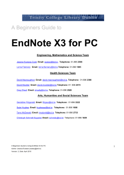 EndNote X3 for PC - Trinity College Dublin