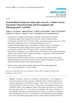 Protein-Rich Fraction of Cnidoscolus urens (L.) Arthur Leaves