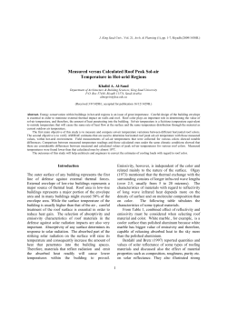 Measured versus Calculated Roof Peak Sol