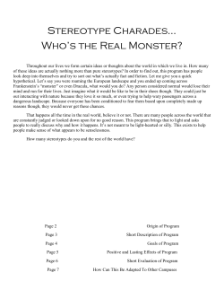Stereotype Charades&hellip; Who`s the Real Monster?