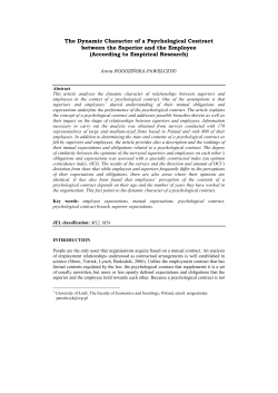 The Dynamic Character of a Psychological Contract